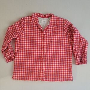 L.L. Bean Red and White Checkered Women's Button Down Shirt